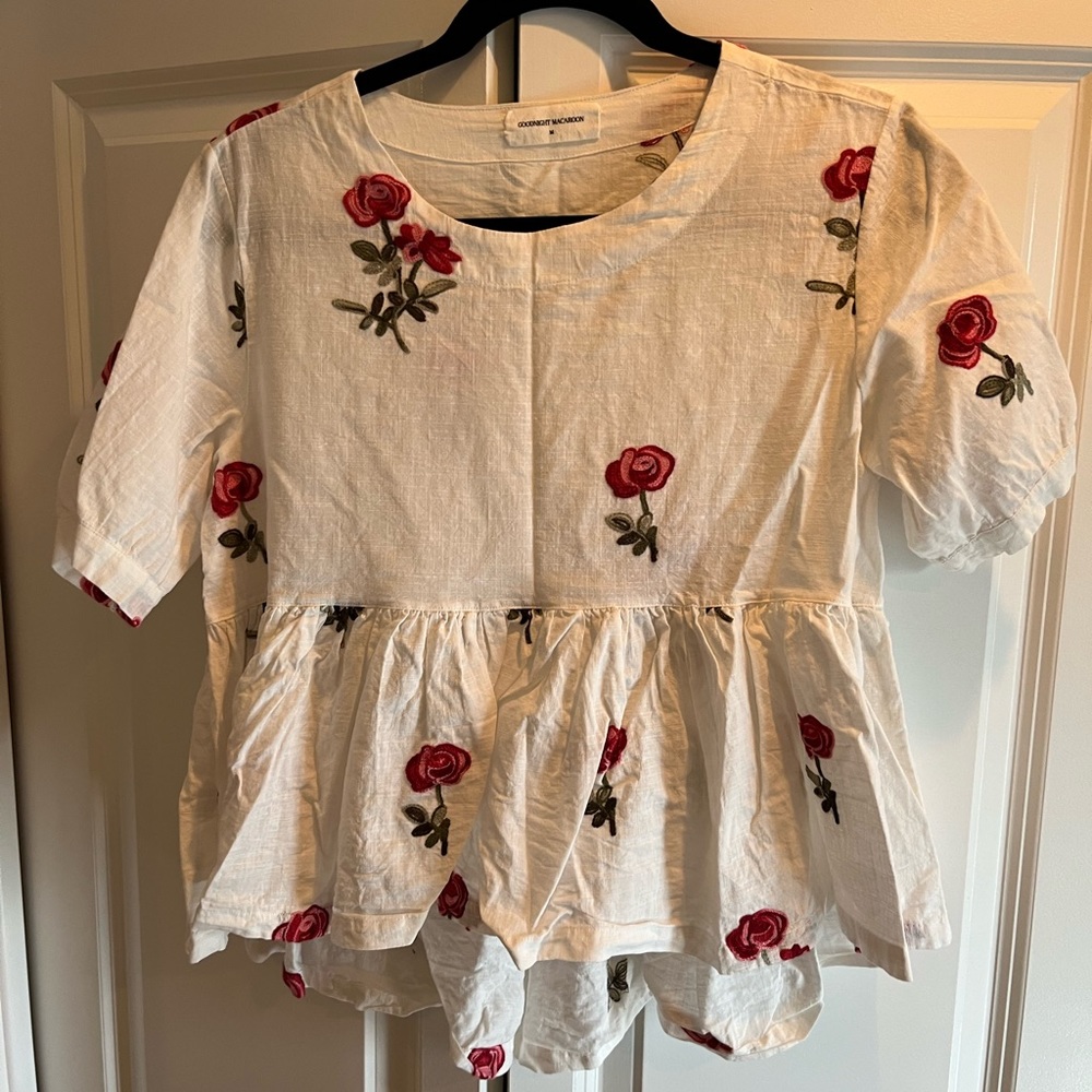 High low embroidered shirt